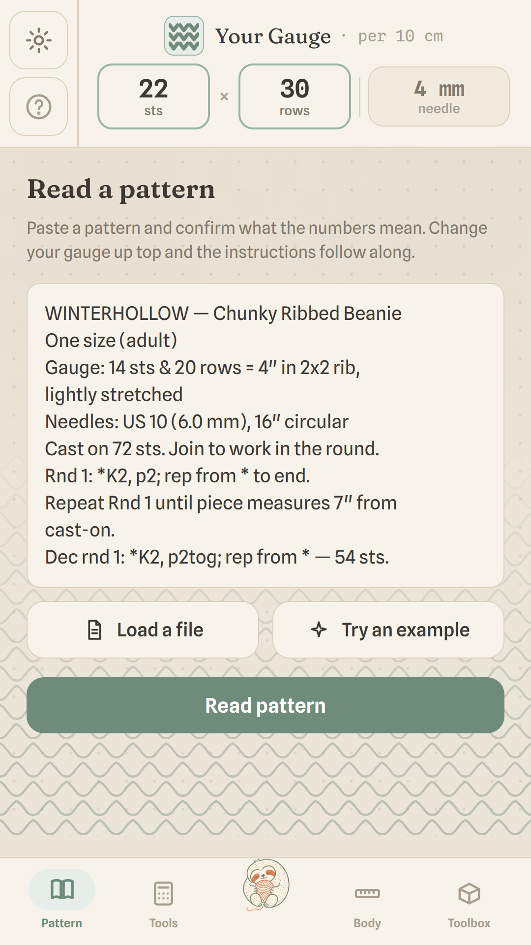 Paste a pattern and Pearl reads it
